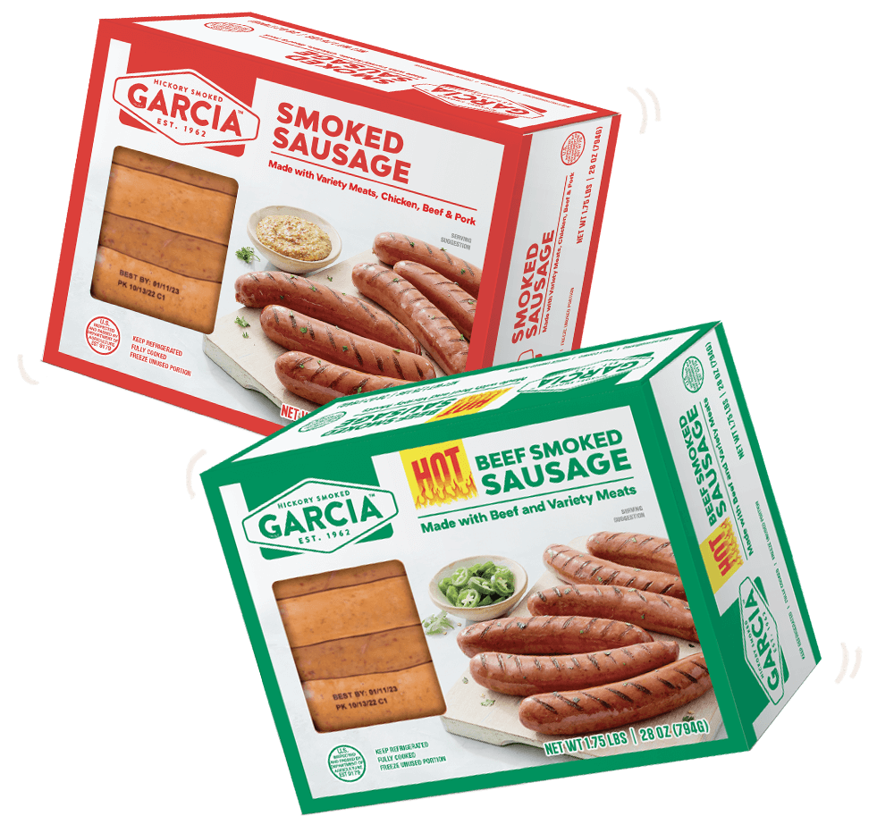 Garcia Products. Garcia Hot Beef Sausage and Smoked Sausage